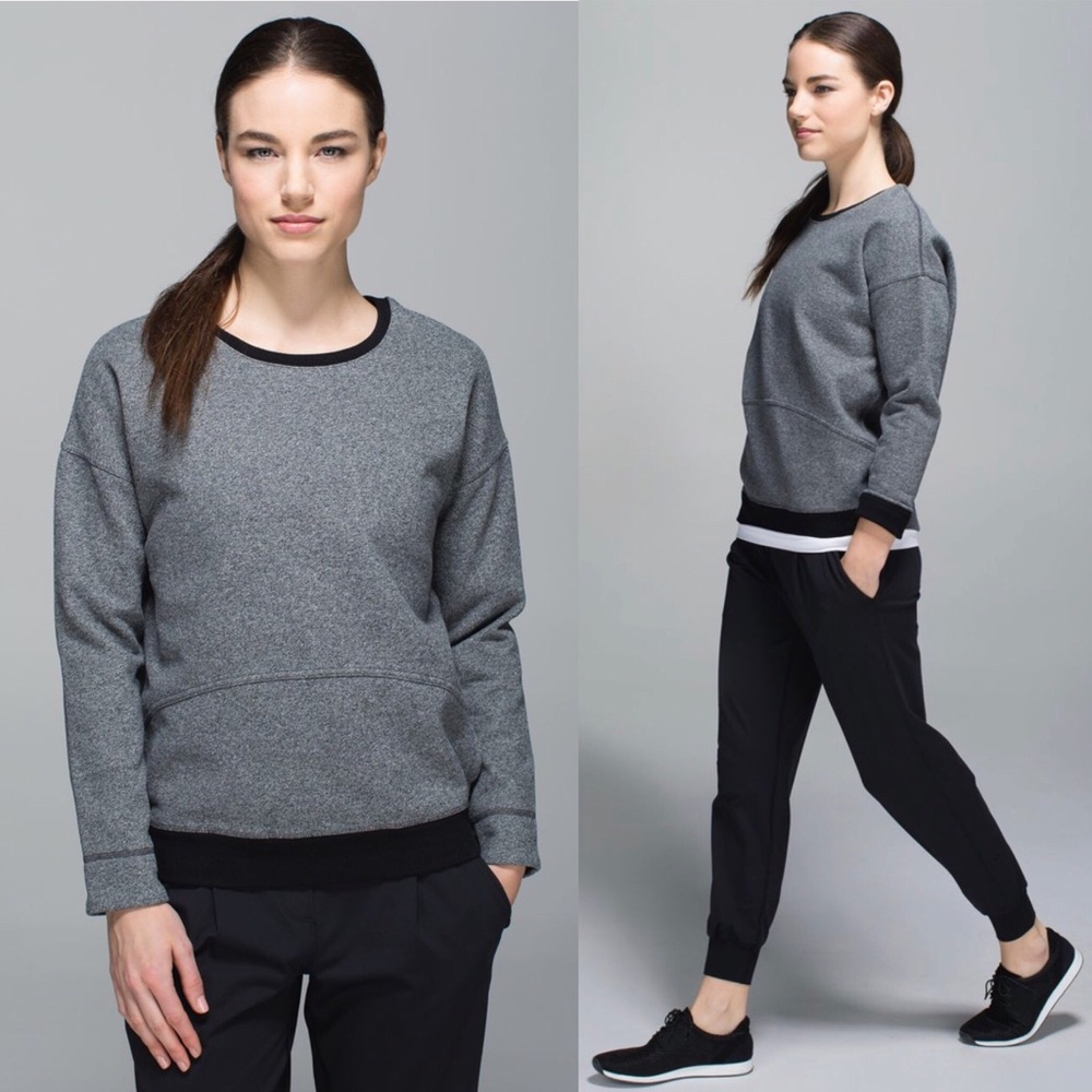 { Lululemon } : Grey “Keep Up Crew” Pullover